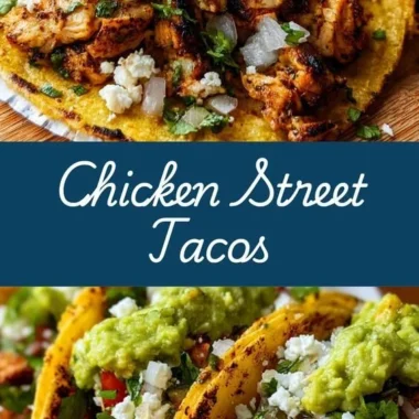 Delicious Chicken Street Tacos served on a vibrant plate with fresh toppings