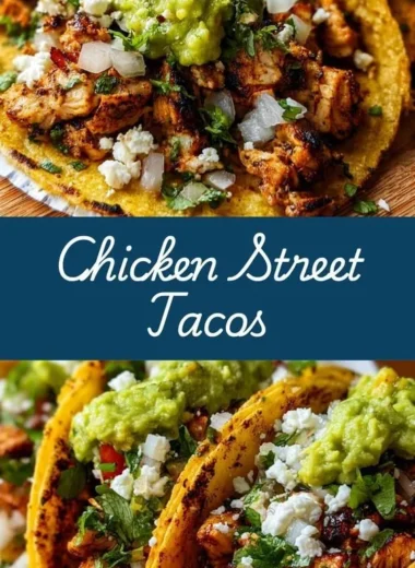 Delicious Chicken Street Tacos served on a vibrant plate with fresh toppings