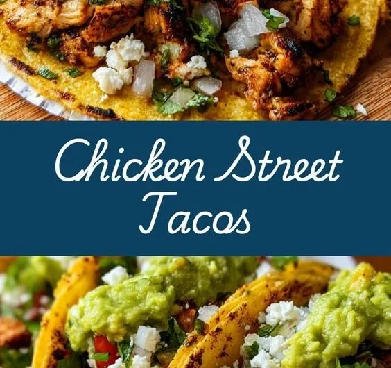 Delicious Chicken Street Tacos served on a vibrant plate with fresh toppings