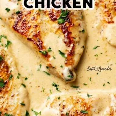 Creamy garlic parmesan chicken served on a plate for a mouthwatering meal