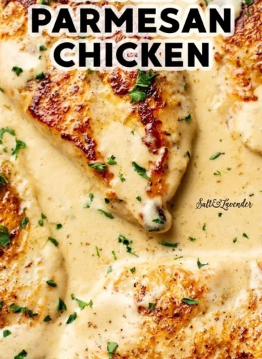 Creamy garlic parmesan chicken served on a plate for a mouthwatering meal