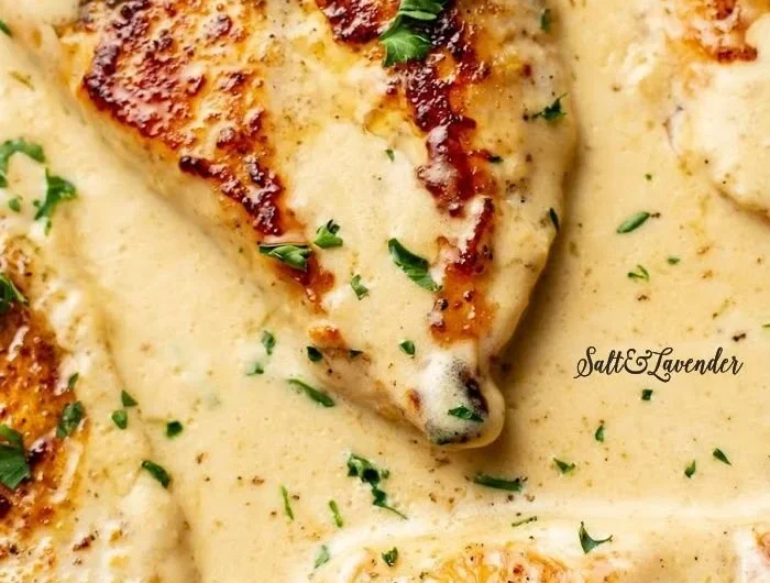 Creamy garlic parmesan chicken served on a plate for a mouthwatering meal