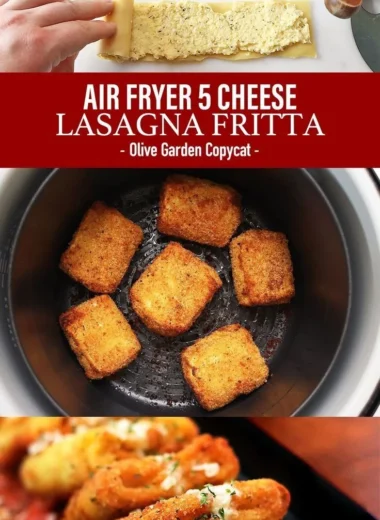 Air Fryer Fried Lasagna recipe inspired by Olive Garden