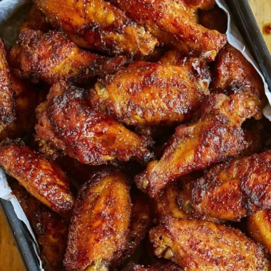 Delicious juicy chicken wings served on a plate