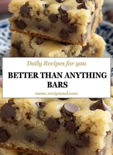 Delicious melt-in-your-mouth chocolate chip cookie bars on a wooden table