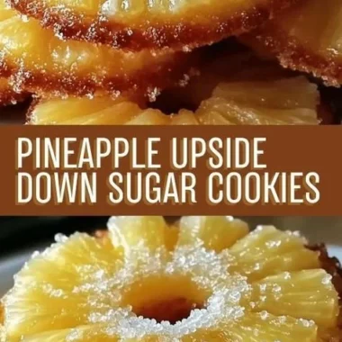 Delicious mini pineapple upside down sugar cookies on a plate