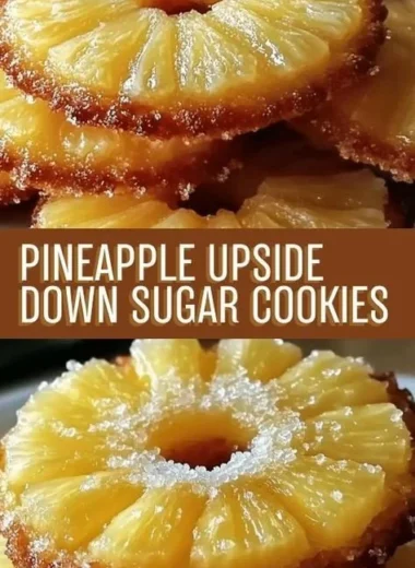 Delicious mini pineapple upside down sugar cookies on a plate