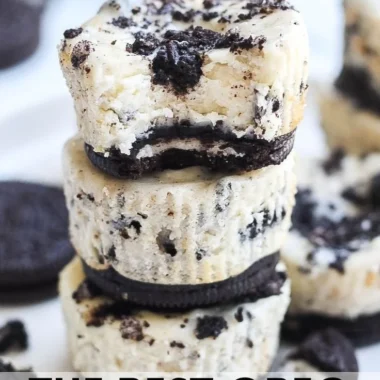 Delicious Oreo Cheesecake Bites ready to be served