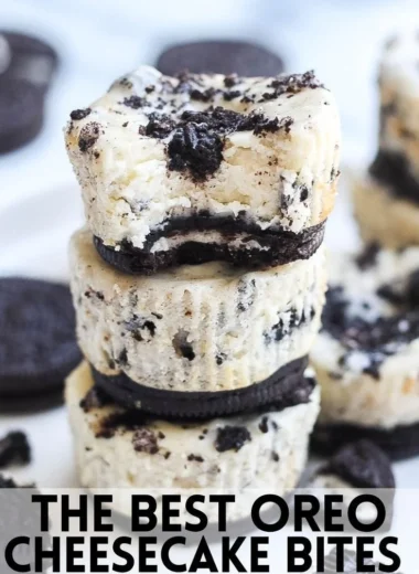 Delicious Oreo Cheesecake Bites ready to be served