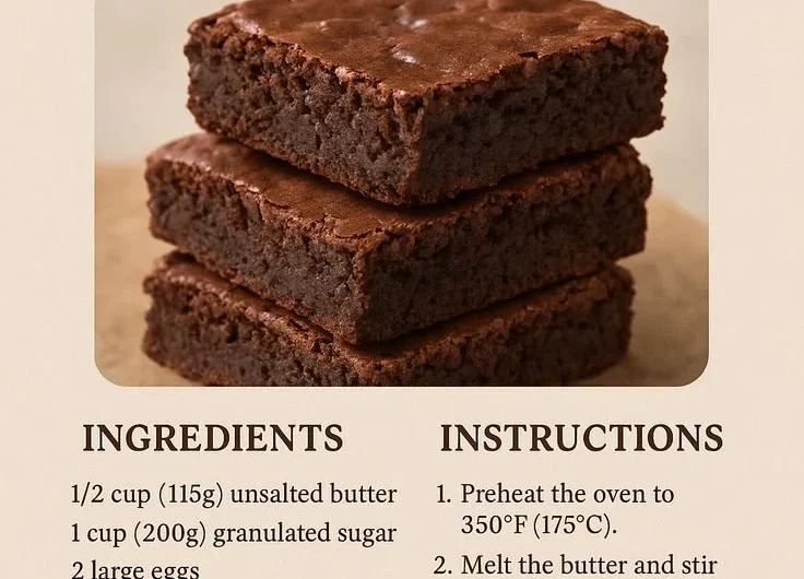 Deliciously rich fudgy brownies on a plate topped with chocolate drizzle