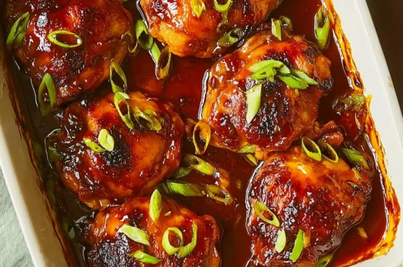 Baked Teriyaki Chicken served with steamed rice and vegetables