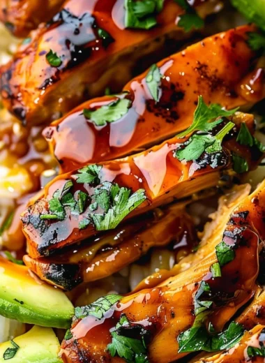 Delicious Hawaiian BBQ Chicken served with tropical sides