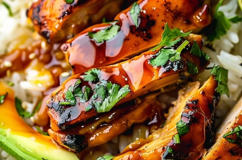 Delicious Hawaiian BBQ Chicken served with tropical sides