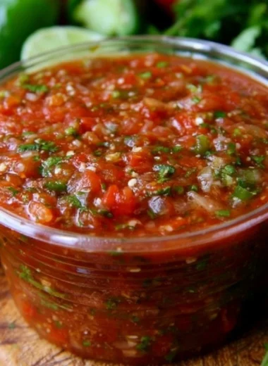 Bowl of fresh homemade salsa with tomatoes, onions, and cilantro