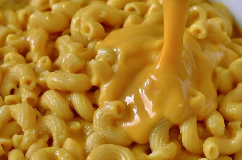 Creamy vegan mac and cheese without cashews served in a bowl