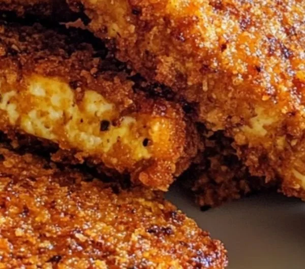 Crispy baked honey mustard tofu tenders on a plate