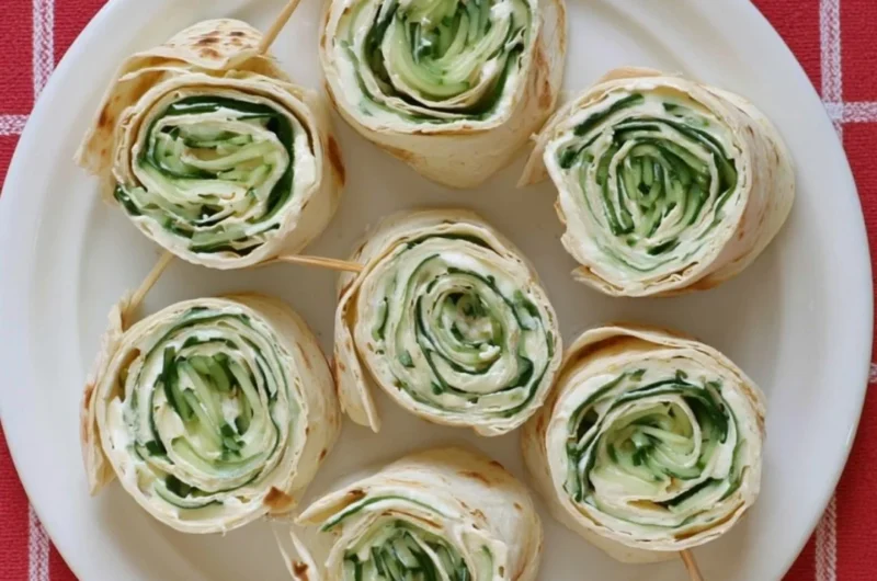 Delicious cucumber wrap sandwich filled with fresh vegetables