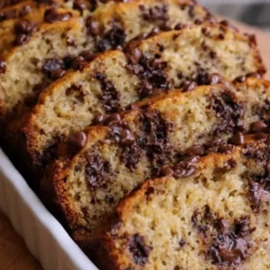 High protein Greek yogurt banana bread fresh out of the oven.