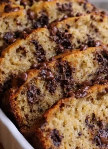 High protein Greek yogurt banana bread fresh out of the oven.