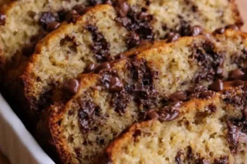 High protein Greek yogurt banana bread fresh out of the oven.