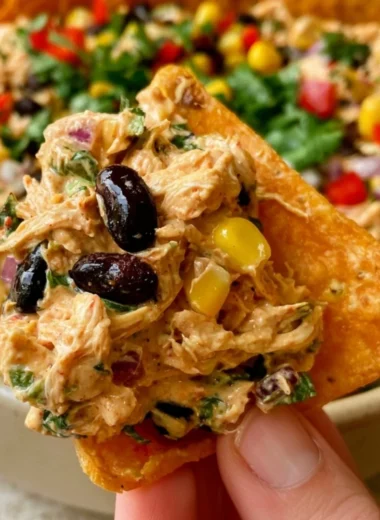 High-Protein Southwest Chicken Salad served in a bowl with vibrant ingredients