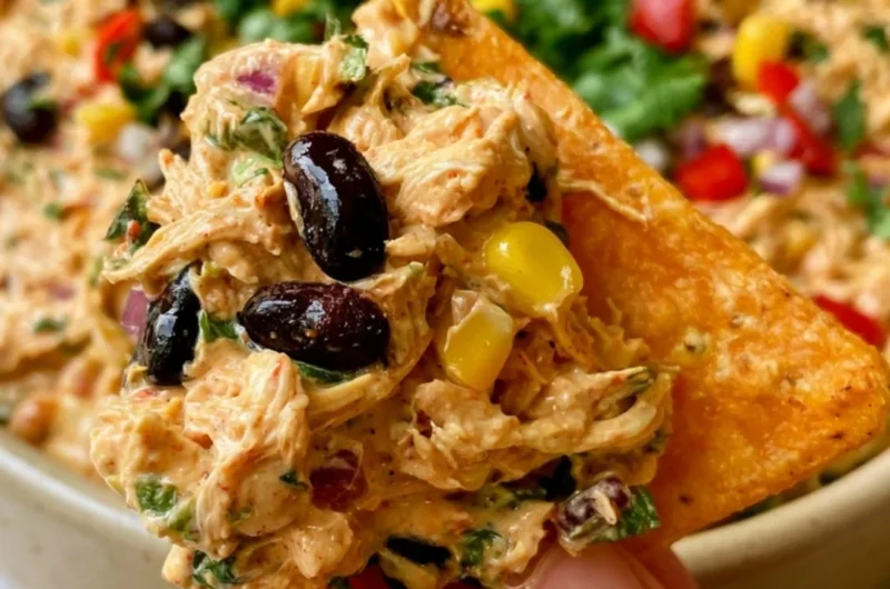 High-Protein Southwest Chicken Salad served in a bowl with vibrant ingredients