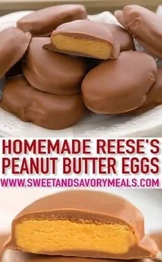 Delicious homemade peanut butter eggs on a plate