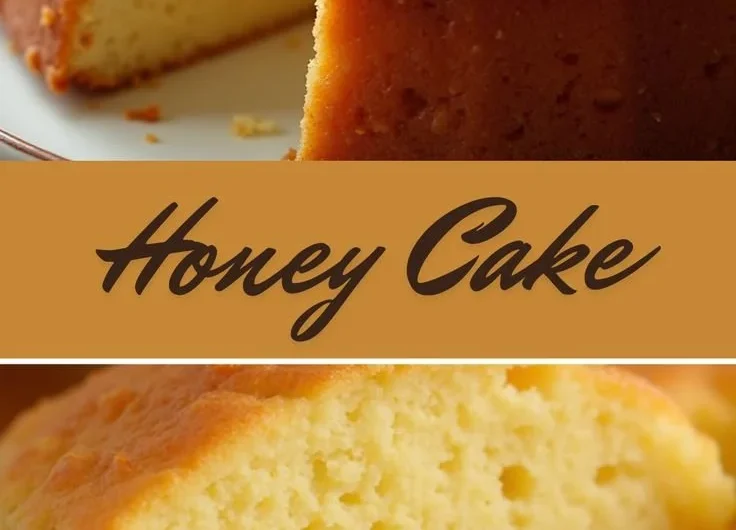 Homemade honey cake topped with honey drizzles and nuts, showcasing its deliciousness.