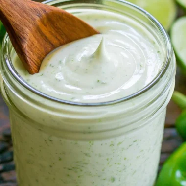 Bottle of homemade jalapeno ranch dressing with fresh ingredients