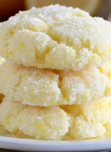 Freshly baked lemon cake cookies made with lemon cake mix.