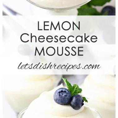 Delicious Lemon Cheesecake Mousse served in a glass garnished with lemon zest