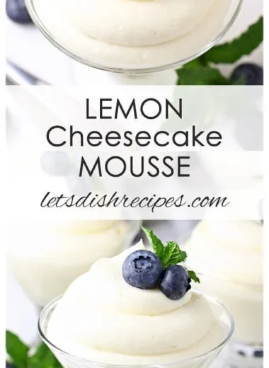 Delicious Lemon Cheesecake Mousse served in a glass garnished with lemon zest