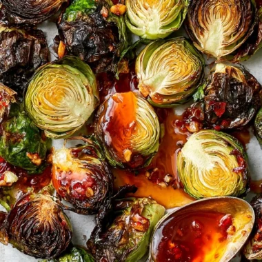 Delicious Longhorn Steakhouse style Brussels sprouts recipe served on a plate.