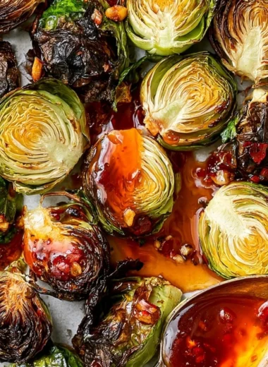 Delicious Longhorn Steakhouse style Brussels sprouts recipe served on a plate.