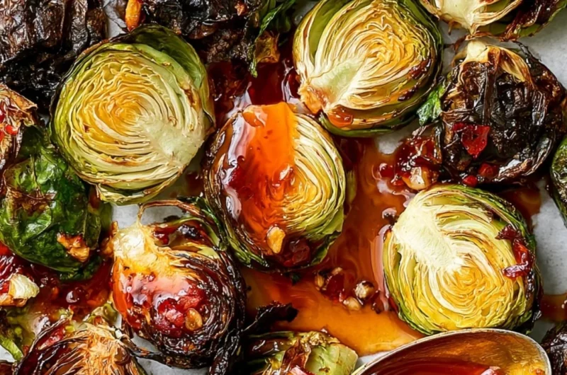 Delicious Longhorn Steakhouse style Brussels sprouts recipe served on a plate.
