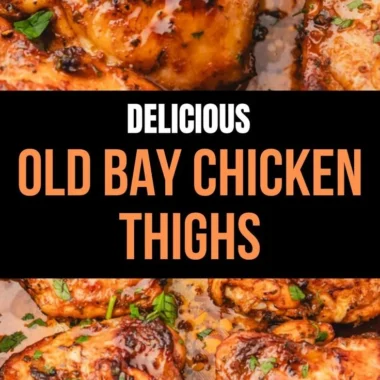 Succulent Old Bay Chicken Thighs garnished with herbs and spices