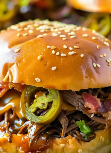 Delicious Slow Cooker Cowboy Sandwiches served on a rustic platter