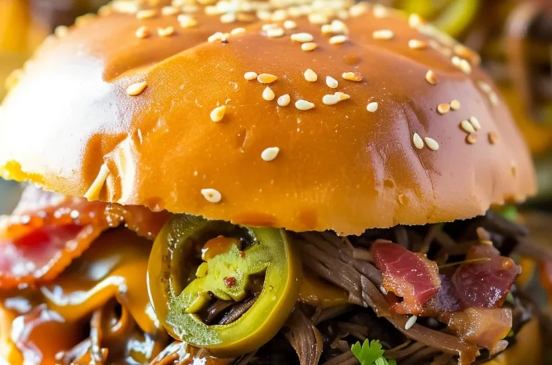 Delicious Slow Cooker Cowboy Sandwiches served on a rustic platter