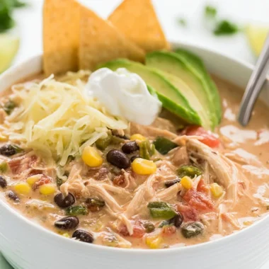 Creamy Tex Mex shredded chicken slow cooker recipe