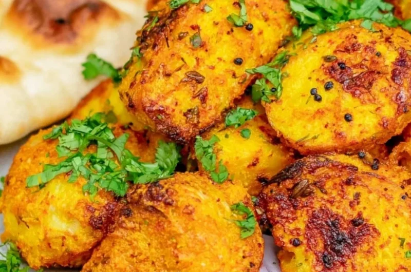 Authentic Bombay Potatoes served in a traditional dish with spices