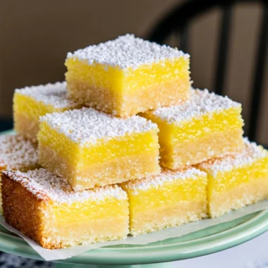 Cozy Pioneer Woman lemon bars on a plate, showcasing a creamy lemon filling and crust.