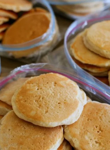 Delicious easy freezer pancakes ready for breakfast meal prep