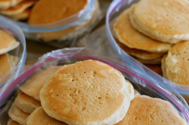 Delicious easy freezer pancakes ready for breakfast meal prep