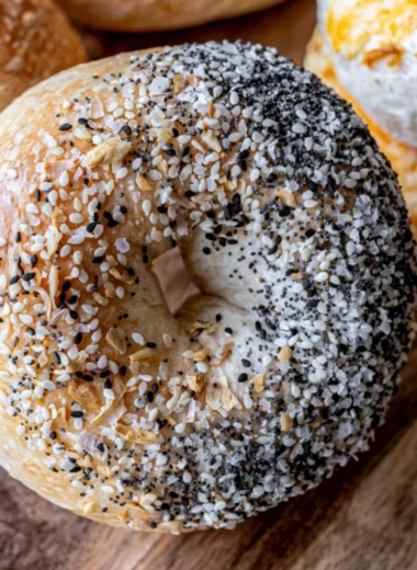 Homemade easy sourdough bagels fresh out of the oven