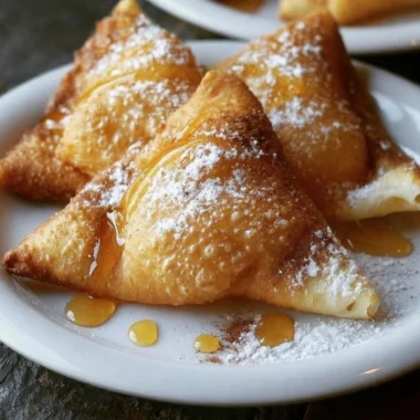 Fluffy sopaipillas served with honey on a plate