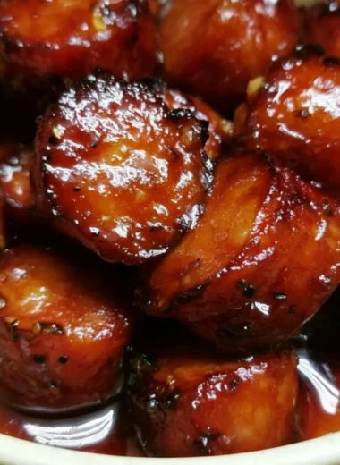 Delicious sweet crock pot kielbasa bites served as a party appetizer